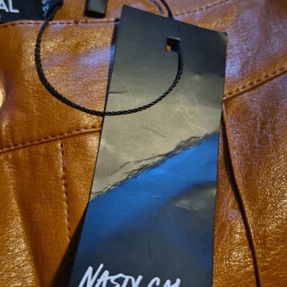 NASTY GAL Seans Like Heaven Faux Leather Joggers Sz.4 NWT - Picture 8 of 8